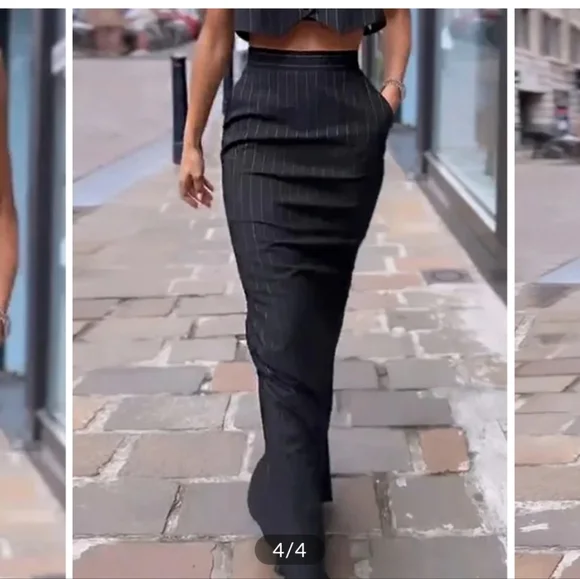 Commense Black Pinstripe Two-Piece Set - Picture 3 of 4